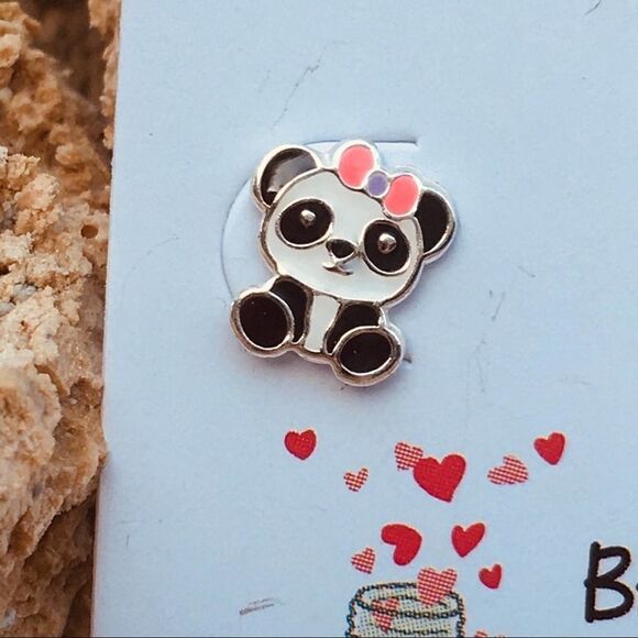 Panda Bear Girls Sterling Silver Earrings - Picture 2 of 3